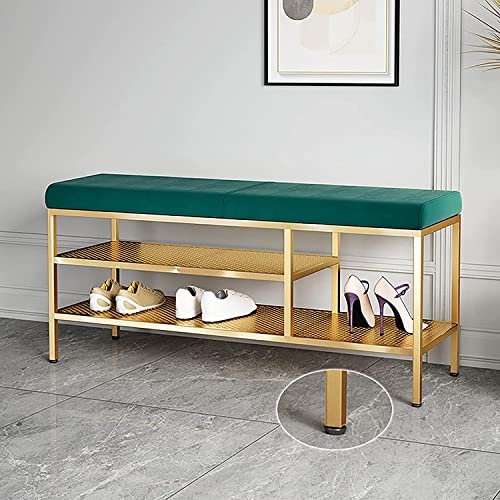Banco de Entrada, Banco de Zapatos para Sala de Estar, Banco de Almacenamiento de Zapatos de Metal, Zapatero con estantes de 2 Niveles para Pasillo, Dormitorio, Zapatos, gabinete,
