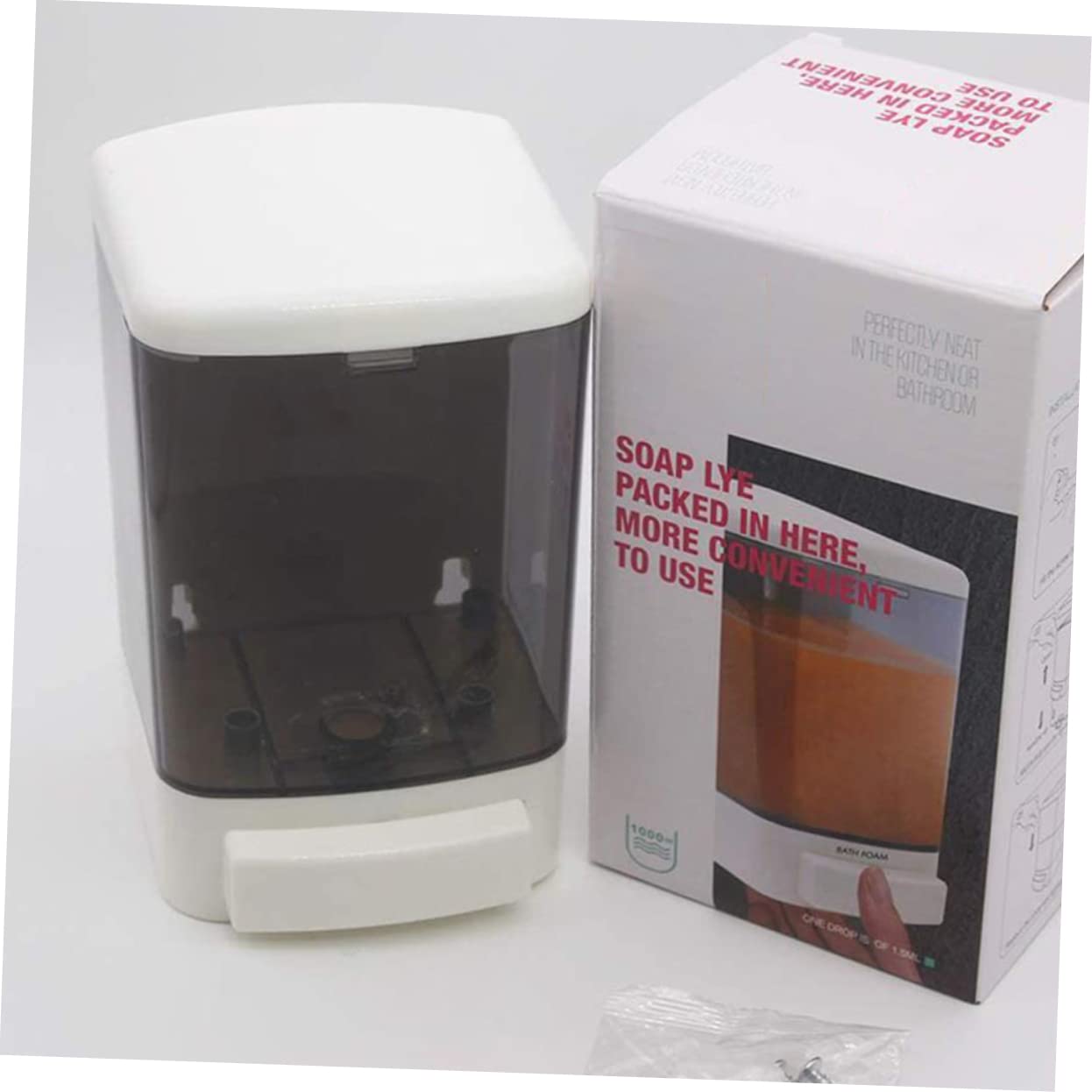 SOLUSTRE Wall Mounted Manual Foaming Soap Dispenser Hand Dispenser for Home Bathroom Kitchen Easy Installation Transparent Design