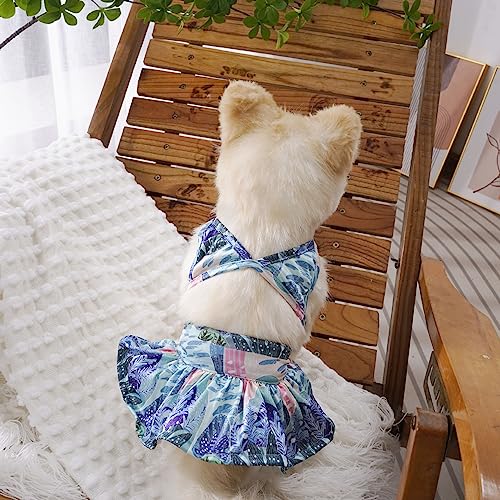 Image of Dog Bikini Swimsuit Summer Puppy Bathing Dress Beach Clothes Cat Costume for Puppy Dog Cat (XL, Waterweeds)