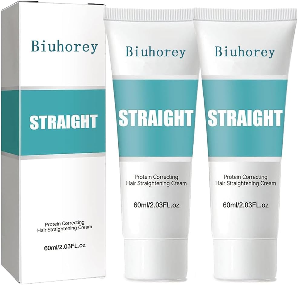 Hair Straightening Cream, Silk & Gloss Straightening Cream for Curly Hair by Maigoole (2PC)