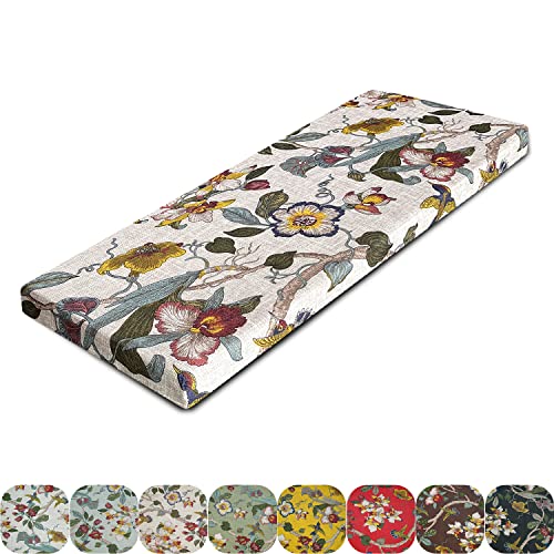 PHUSTJKL Bankkissen Stuhlkissen Sitzkissen für Fensterbank, Benutzerdefinierte Größe 30 Farben, 3cm/5cm/8cm Dickes Schwammpolsterung mit Hoher Dichte Waschbare Bankauflage Sofa Kissen, Farbe#36 Weiß Cover