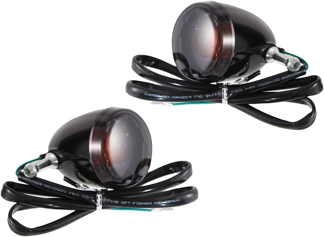 Front Gloss Black Bullet Smoked Turn Signals For Harley 2004-2013 Sportster XL