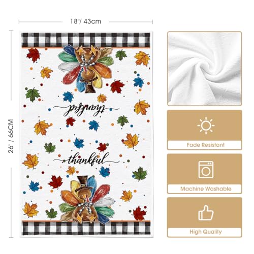 Artoid Mode DISHTOWEL-THANKSGIVING-4075-2PC-017 Buffalo Plaid Turkey Thanksgiving Kitchen Towels Dish Towels thumb #5