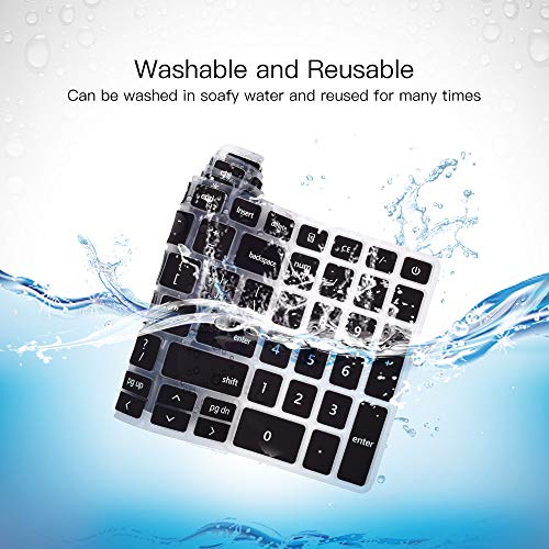 Protector para teclado Dell Inspiron 15 17, silicona negro miniatura 6
