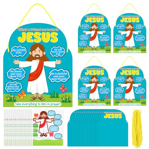 Loisirs créatifs évangéliques enfants : lot de 24 kits d'artisanat pour école du dimanche