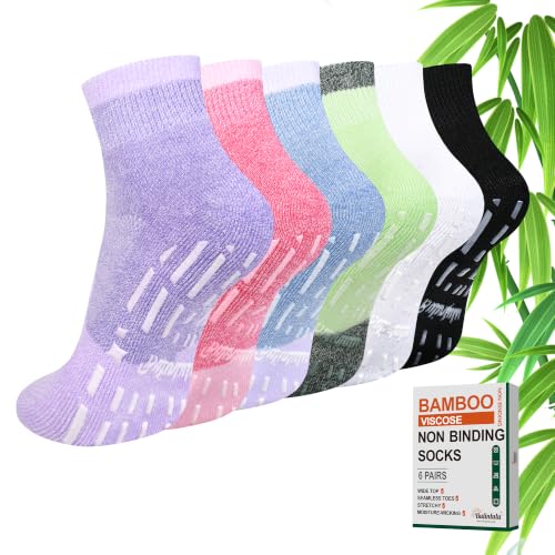Bulinlulu Diabetic Hospital Socks with Grips for Men...
