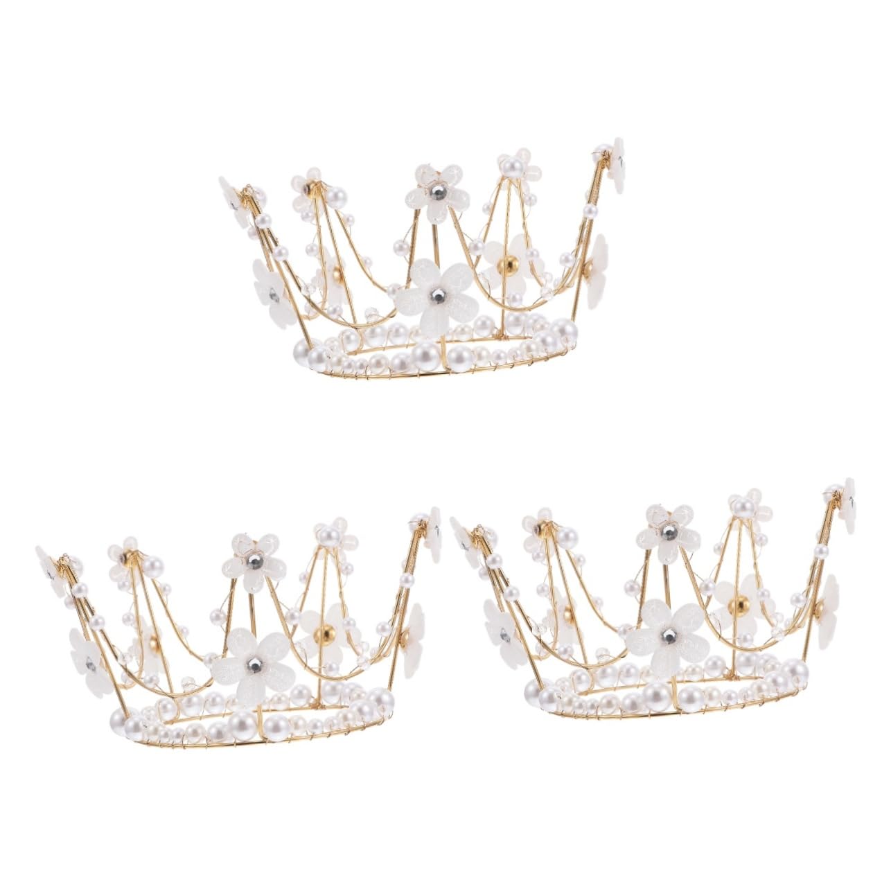 BESTonZON 3stücke Elegante Perlenkrone Torten-dekoration Für Geburtstagsfeiern Hochzeiten Partys Als Cake Topper Für Festliche Anlässe Kreative Kuchen-dekoration Minimalistische