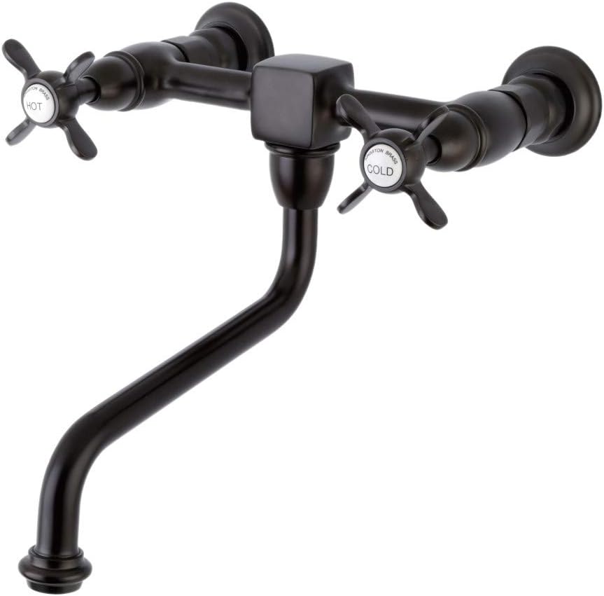 Kingston Brass KS1215BEX Essex Wall Mount Bathroom Faucet, Oil Rubbed Bronze