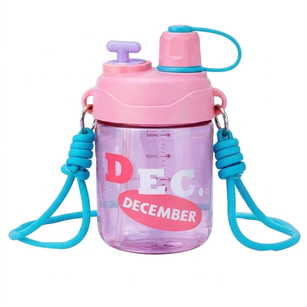 Water Bottle for Kids, BPA Free, Sipper Bottle for Kids - Anti-Leak Kids Printed Water Bottle for Kids - 400 ML (Pink)