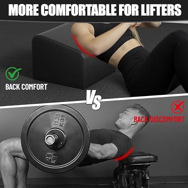 HT01-B Hip Thrust Bench, Hip Thrust Machine for Core&Ab Strength Training, Hip Thrust Booty Workout Box with Non-Slip, Glute Bridge Machine for Home and Gym, Large/Medium Size