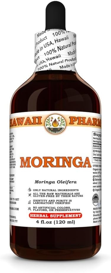 Moringa (Moringa Oleifera) Dry Leaf Tincture, All Natural, Vegan, Pure Liquid Extract - 4 fl.oz