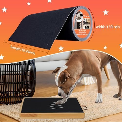 Dog Door Scratch Protector,Dog Nail File Board, Door Protector for Dog Scratching,self-Adhesive Instead of Emery Paper,pet Scratch Areas,Dog Door Protector Scratch Guard (10 inch * 12.5 feet,Black)