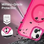 BENTOBEN Magnetic for iPhone 13 Case & iPhone 14 Case [Compatible with Magsafe] Translucent Matte Phone Case iPhone 13/14 Slim Shockproof Women Men Protective Cover for iPhone 13/14 6.1", Hot Pink - Image 3