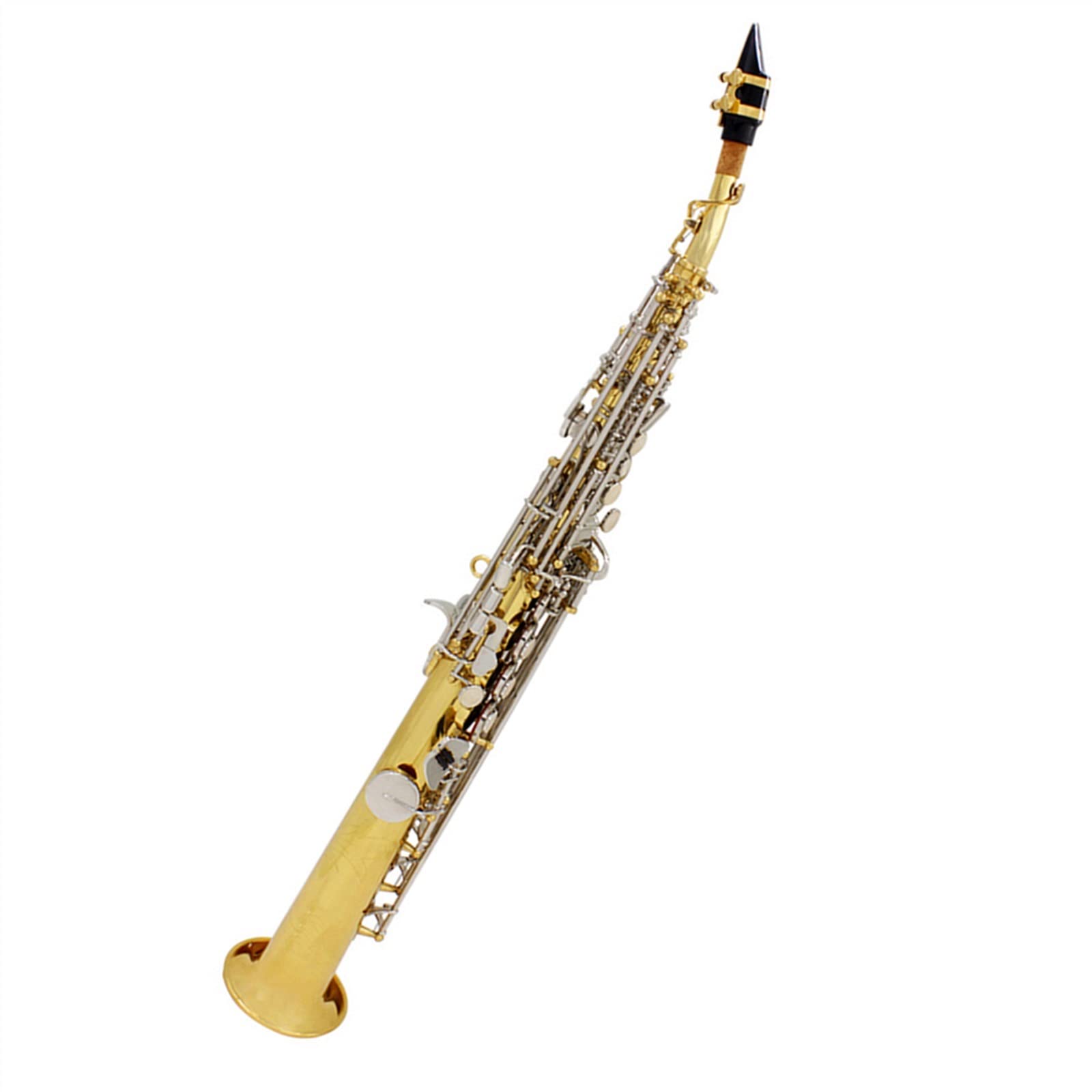 HCZKIUJY Saxophones Bb Saxophone Straight Pipe Sax Professional Woodwind Instrument With Accessories (3)