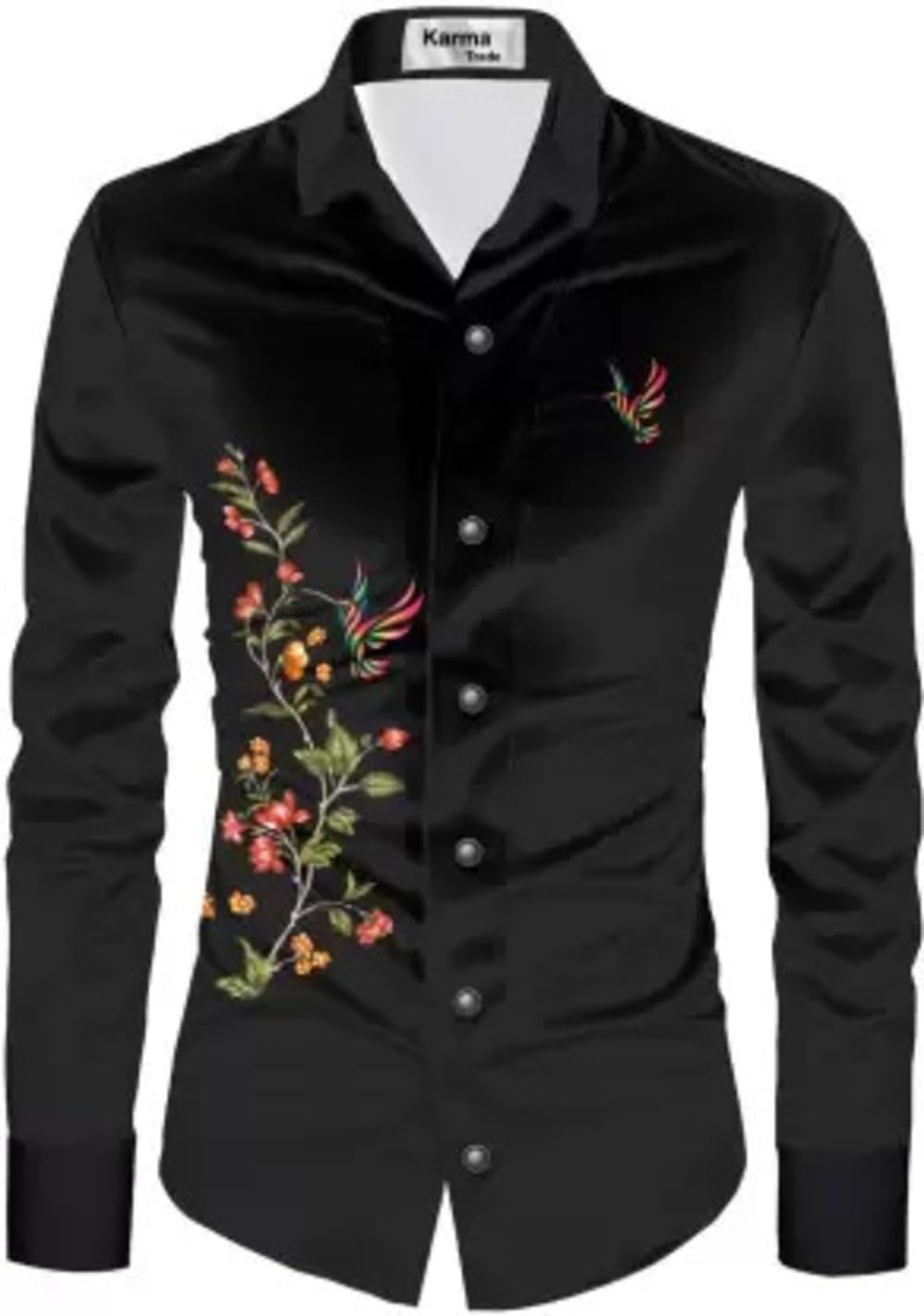 Men's Polycotton Regular Fit Printed Comfortable Unstitched Shirt Fabric 2.25 Meters with Elegant Design For Casual Outings, Parties, Festivals (Black)-image-37