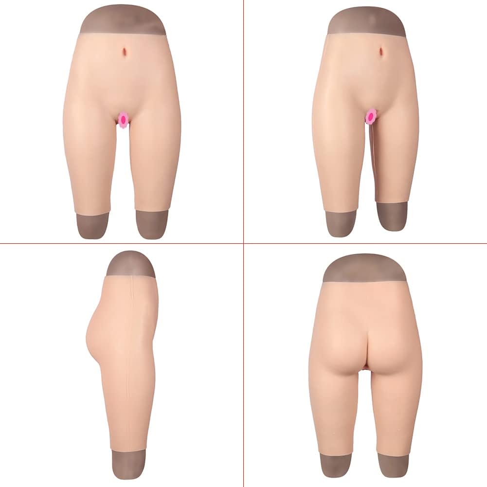 Full Silicone Pants Fake Vagina Underwear Hiding Gaff Boxer Briefs Push Up Butt Panties for Transgender Shemale(Size:Basic,Color:Color 3)