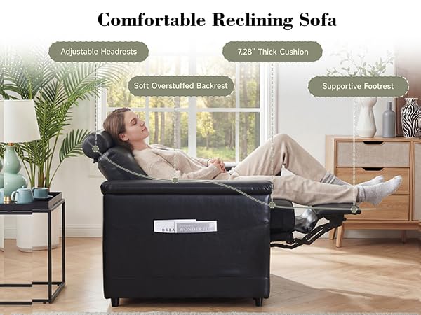 Image of RARZOE Modular Sectional Couch Armrests Module, Faux Leather Armrests Modular Sofa Side Part, Modular Sectional Sofa Module for Living Room Home Theater,Black