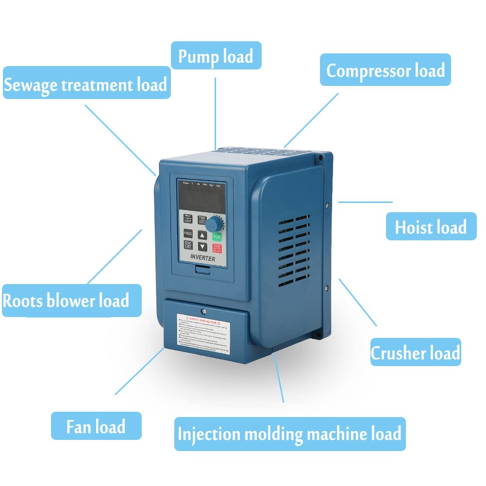 Frequenzumrichter, 380 VAC 3A VFD Drehzahlregler für Frequenzumrichter für 3-Phasen-Wechselstrommotor mit 0,75 kW max. Ausgangsfrequenz: 400Hz