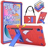 DETUOSI Kids Case for Samsung Galaxy Tab S6 Lite 10.4' 2020/2022 (SM-P610/P613) with S Pen Holder & Shoulder Strap,4-Angle Viewing,3-Layer Heavy Duty Shockproof, Protective Cover for Children Boys/Man