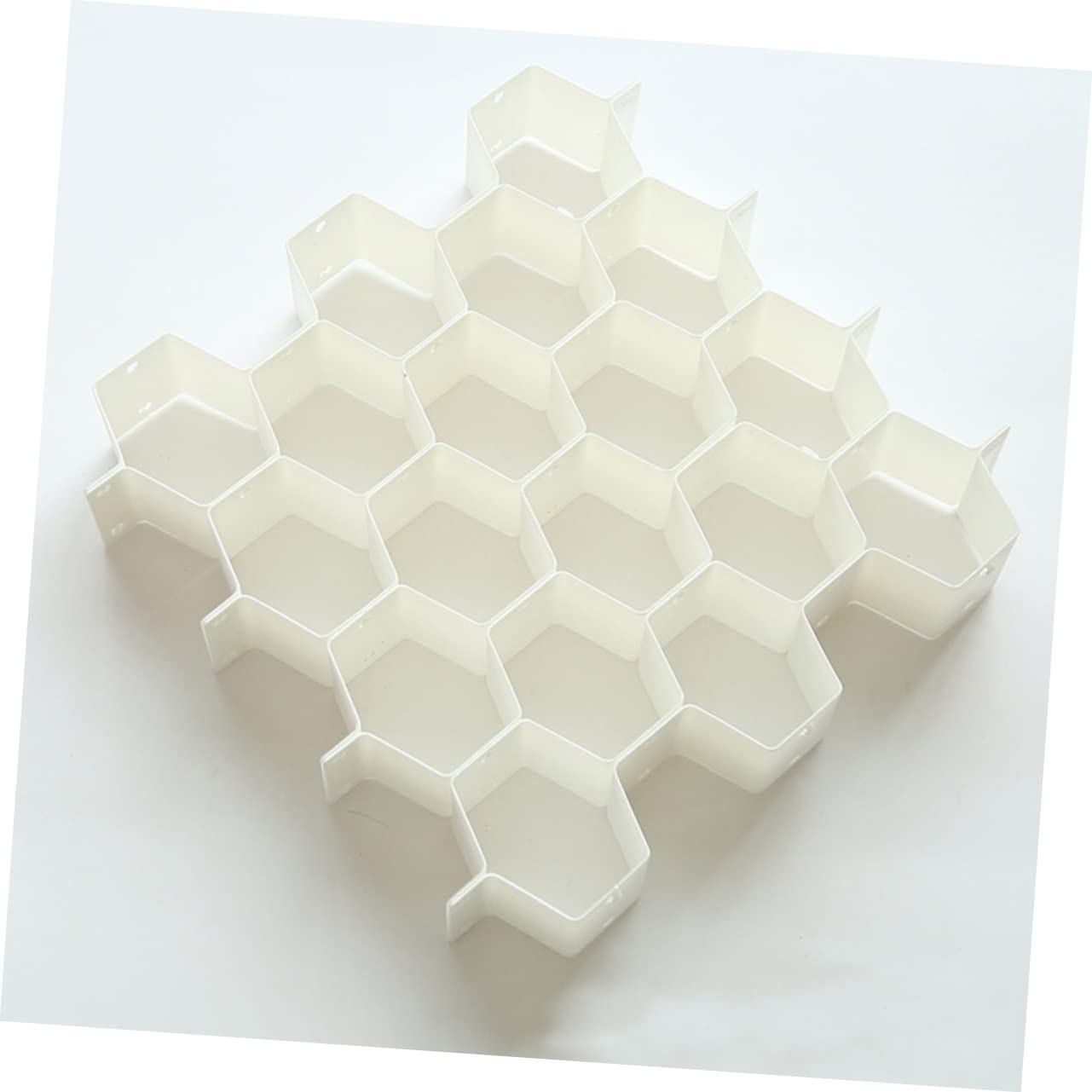 Alipis Divisore per Cassetto a Nido D'ape in Plastica, 4 Set | Bianco, per Calze e Leggings, Uso Domestico Sotto Letto, Struttura Componibile