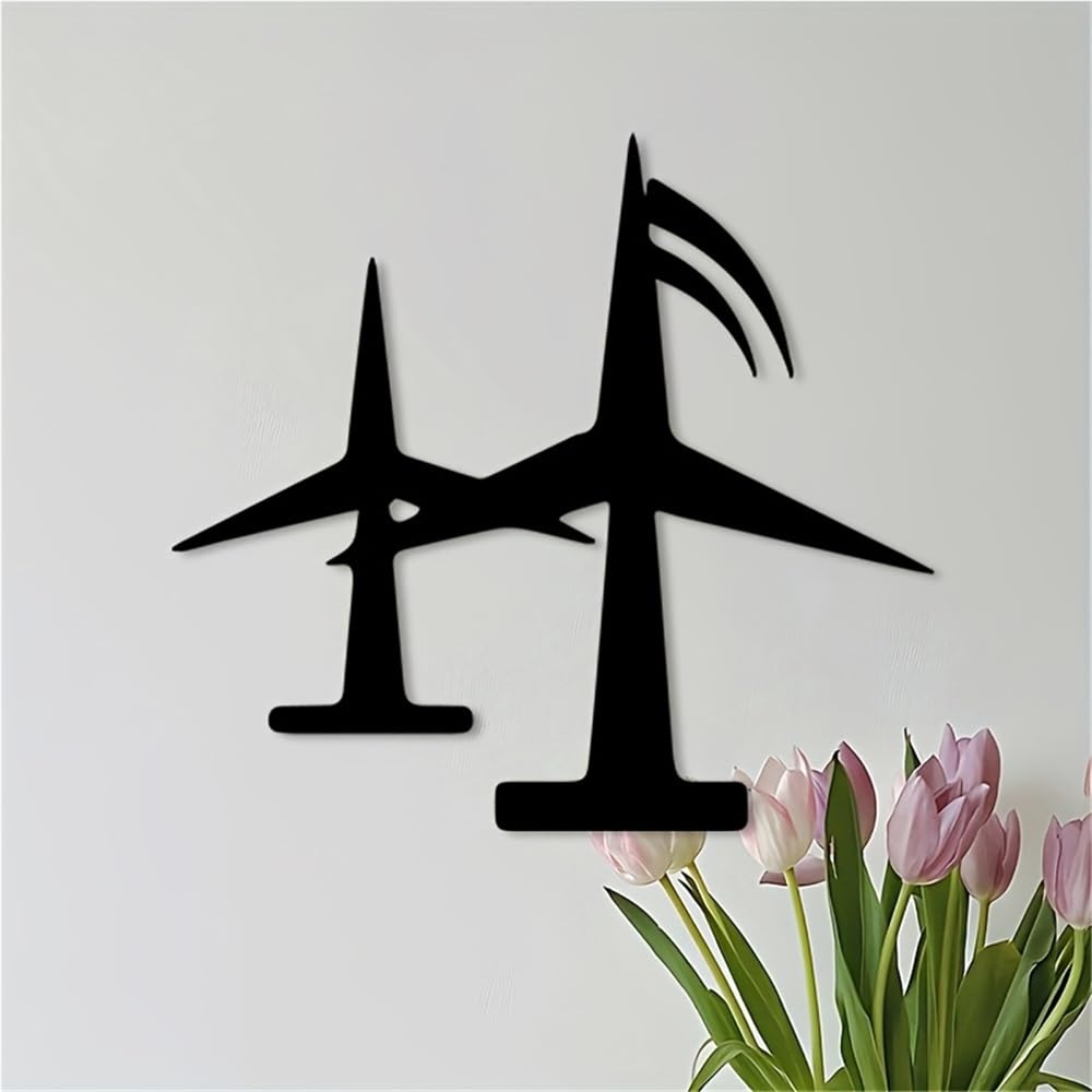 Arte contemporáneo abstracto de metal para decoración de pared con forma de turbina eólica, molino de viento de hierro resistente a la intemperie, escultura industrial para interiores y exteriore