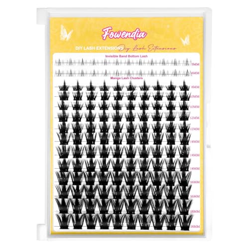 Fowendia Manga Lash Clusters California Sunset Lashes Clusters 8-18mm Fairy Eyelash Clusters DIY Lash Spikes Extension 0.3mm Wispy Individual Cluster Eyelash Extensions