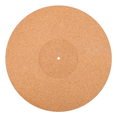 Cork Turntable Mat, 11.81 Inch Diameter Turntable Slipmat Record Player Mat for Vinyl Turntable Anti-Slip Mat Turntable Record Player Accessories for Reduce Noise