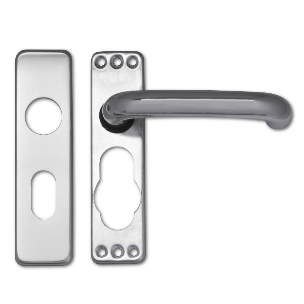 Asec Silver Door Furniture Lever Lock Oval