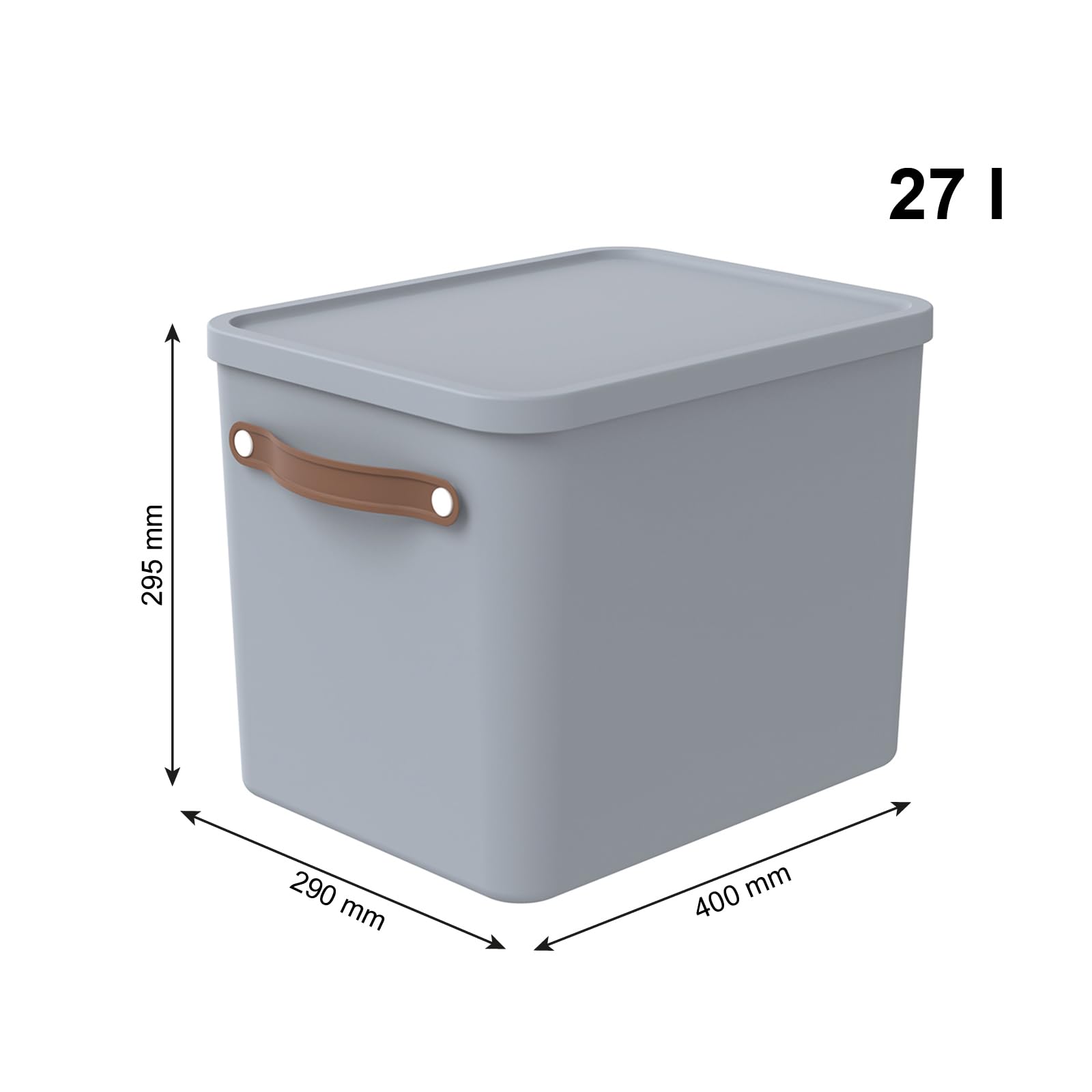 Rotho Maloja 3er-Set Aufbewahrungsbox 27l mit Deckel (hellblau)