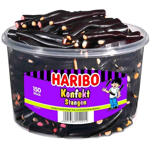 Haribo Konfekt-Stangen 150 Stück in Runddose 1200g