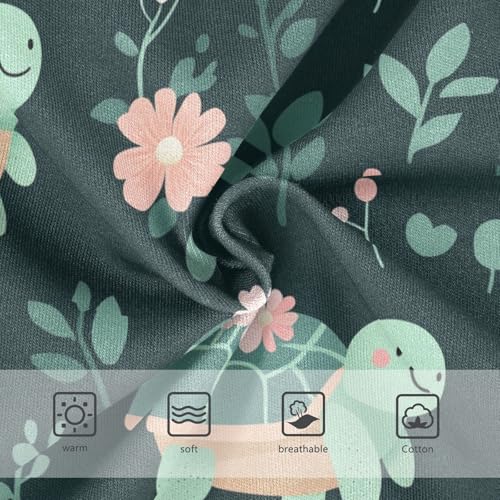 Wusikd Cute Turtles Girls' Underwear Cotton Flowers Girls Briefs Soft Toddler Underwear 2T3