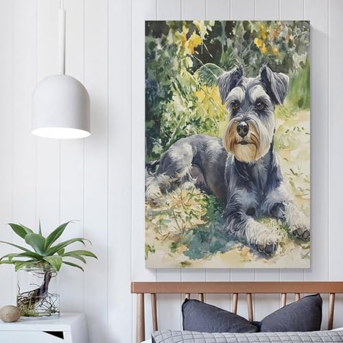 Cuadros modernos de Schnauzer para decorar el comedor y dormitorios 5