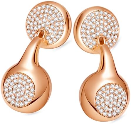 JewelPods H01 Wireless Earbuds, Pretty Bluetooth Headphones for Women, Teardrop Design Metal Earbuds with Premium Sound, AI Clear Call & 72H Play, Unique Gift for Her, Rose Gold