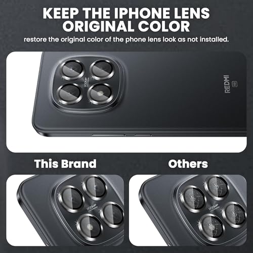 Image of ArmourPro Camera Lens Protector for Redmi Note 15 Pro Plus (6.83 Inches) Tough HD Individual Aluminum Alloy Rings 9H Camera Cover, Scratch-Resistant,Camera Lens Protection| Black, 1 Pack
