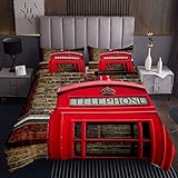 Feelyou London Themed Coverlet Set Retro Telephone Booth Bedspread for Kids Boys Girls Children...