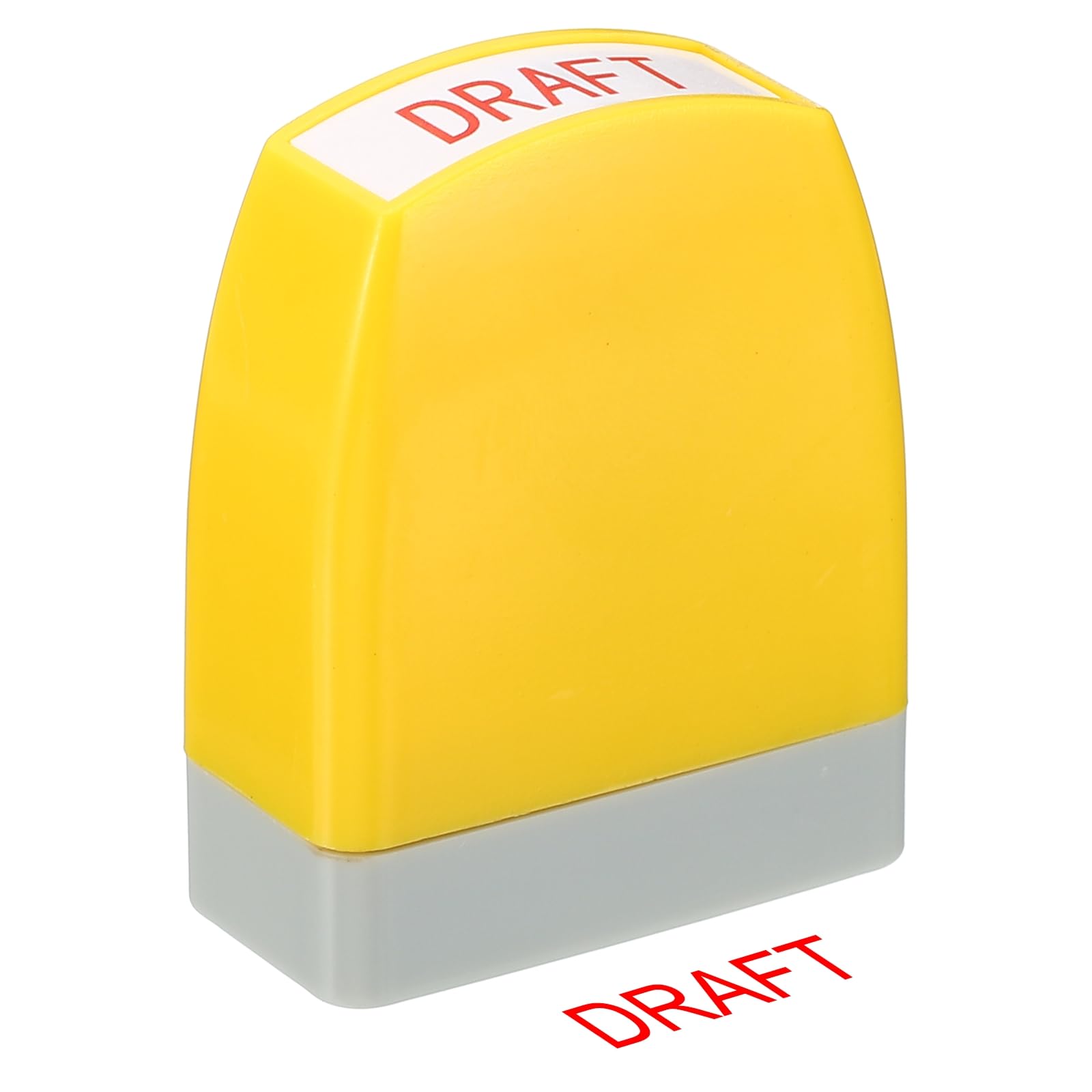 PATIKIL Draft Notice Stamp Self Inking, Red Ink Office Stamps Pre Inked Message Stamp Refillable Business Stamp, Yellow