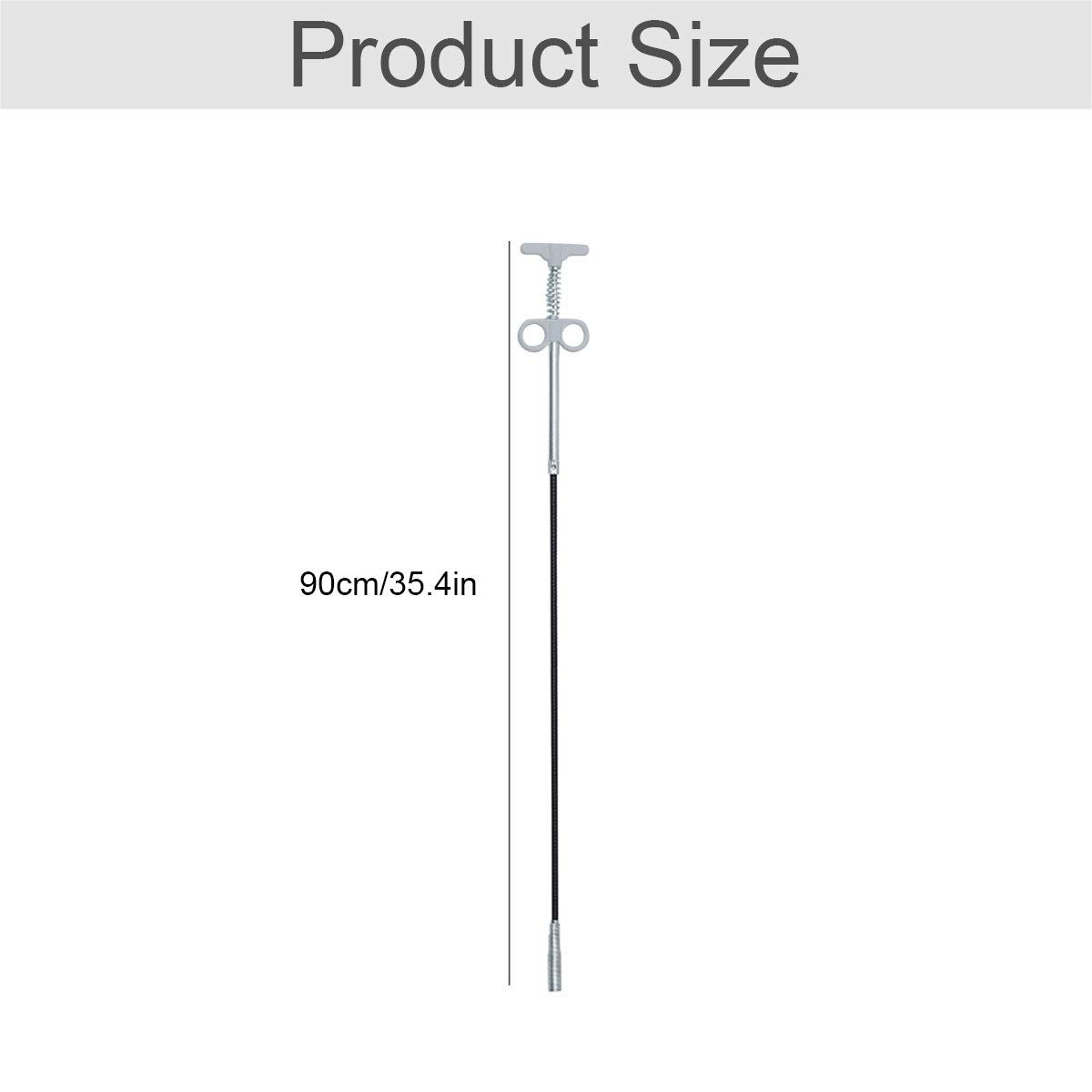 Pinza con griffe flessibile Strumento per la pulizia dei tubi Strumento di presa (sistema a pressione con molla) 4 griffe Strumento multifunzione per lo scarico della cucina, del bagno - 90 cm 1 pezzo