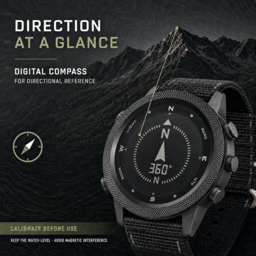 Image of NORTH EDGE APACHE-46 Digital Sports Watch for Men - Military Tactical Survival Watch with Compass, Temperature, Steps Tracker