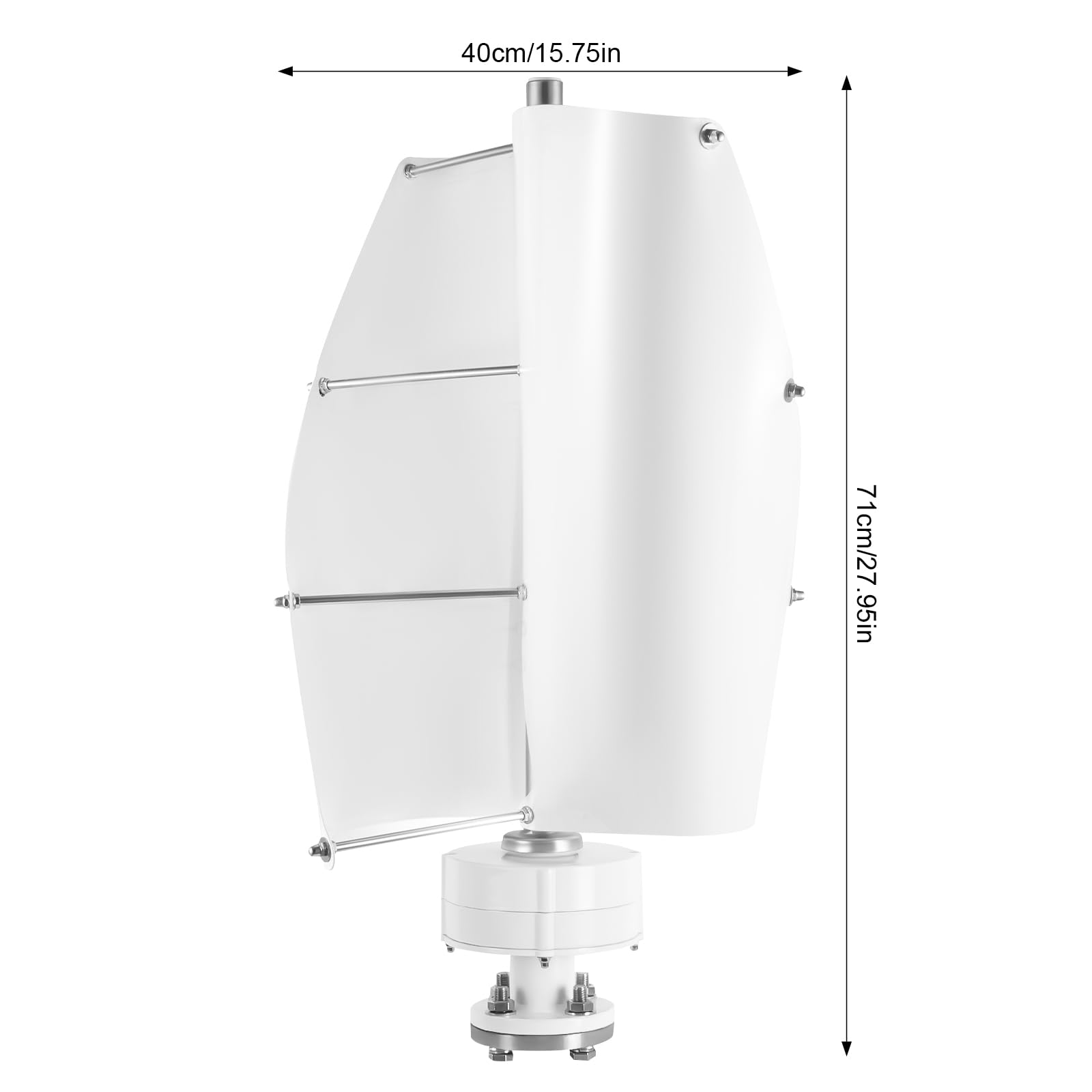 Impianto eolico verticale da 100 W, generatore eolico a spirale, con regolatore di carica 12 V/24 V, per giardino, barca e camper, piccolo impianto eolico in alluminio, silenzioso e resistente alle