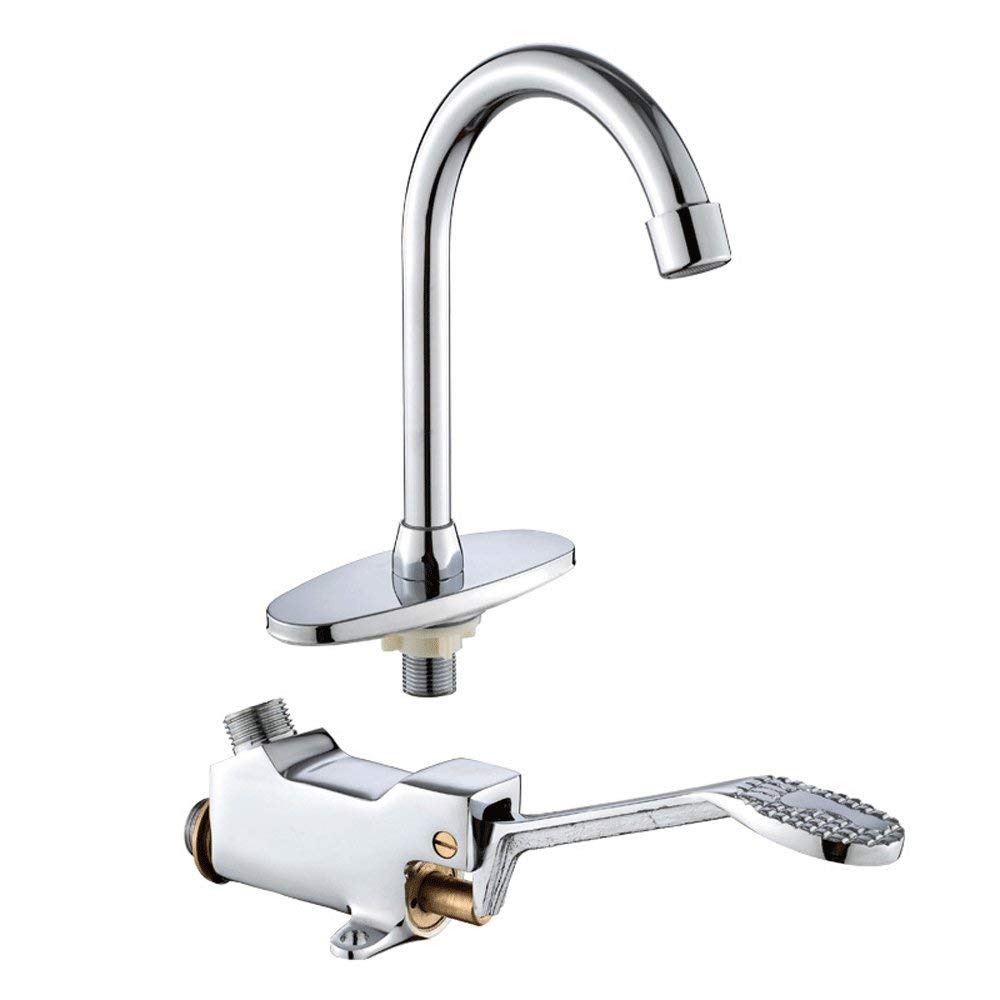Vollkupfer-Fuß, einzelne Kaltwasser-Wasserhähne, Krankenhaus, Hotel, Restaurant, verhindern Kreuzinfektionen, Fuß-Schritt-auf-Wasserhähne, Messing, Labor-Schwenk-Mischbatterie, Gefäß-Wasserhahn