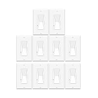 Vista 55 de Greencycle Interruptor de luz basculante de un solo polo, interruptor de luz de paleta de 15 amperios, interruptores Sp blancos, 120V-277V CA