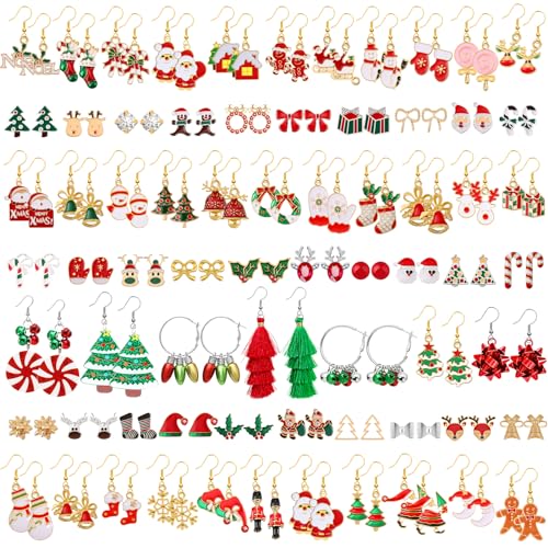 Gushu Women's 70-Pair Christmas Earrings Set - image 9