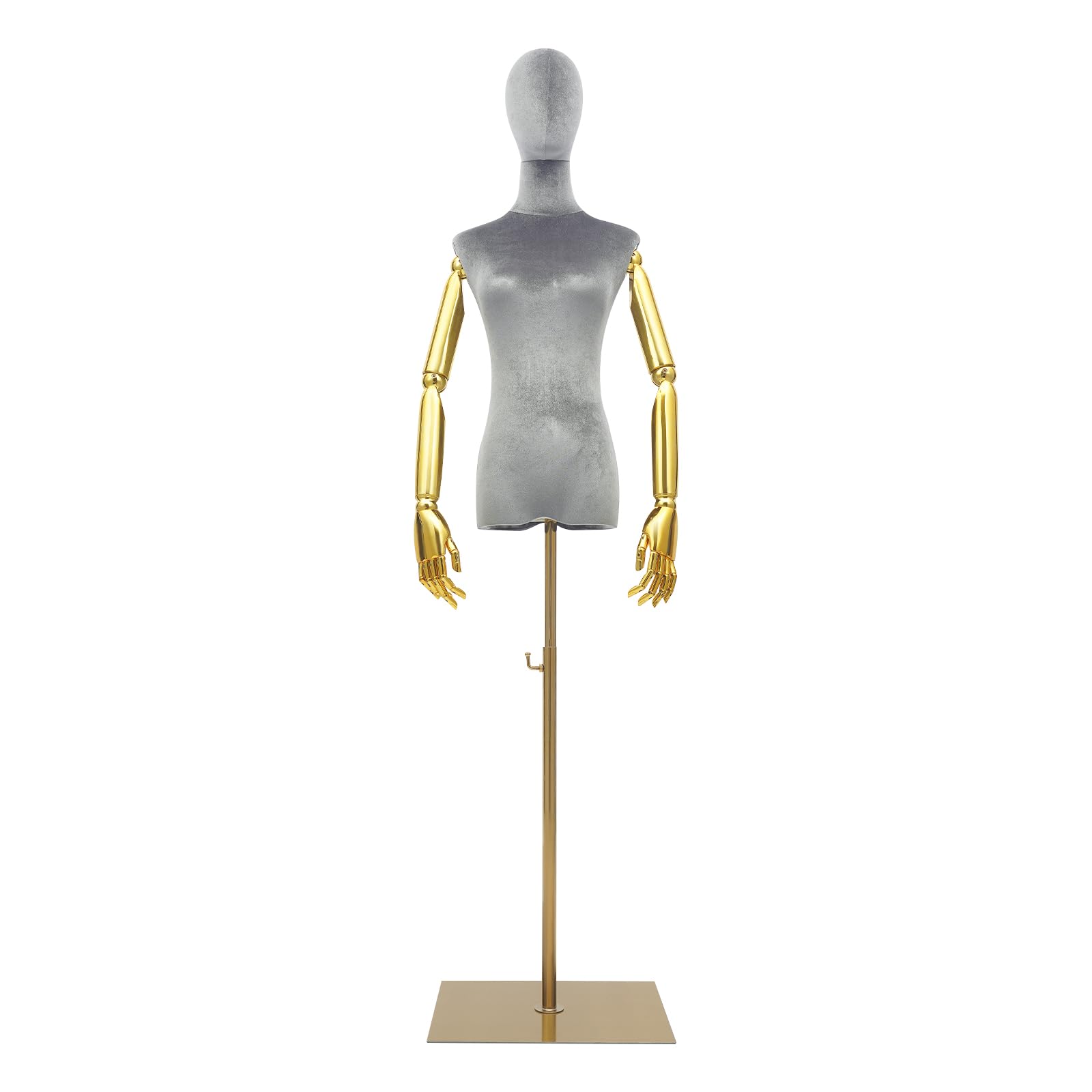Damski manekin wystawowy, manekin krawiecki, manekin na ubrania, tors, stojak wystawowy, regulowana wysokość 150-200 cm, do sklepów odzieżowych, sklepów z odzieżą ślubną, dużych centrów handlowych