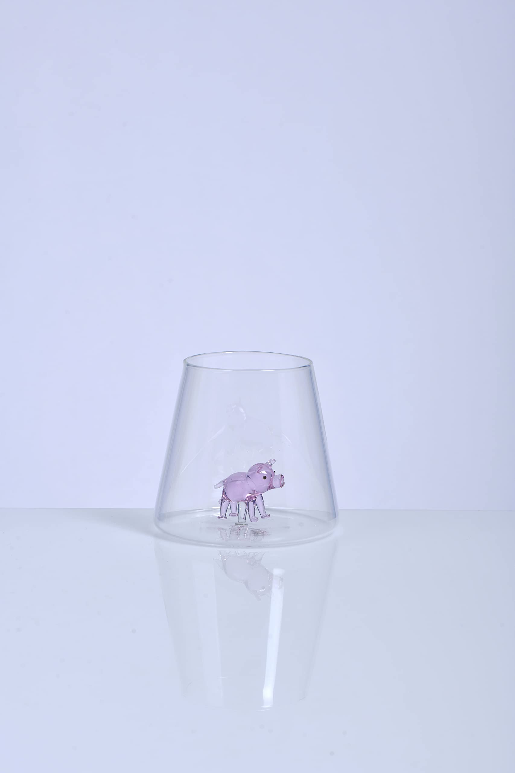 Minizoo Paryż Kieliszek wodny z figurkami zwierząt | Kubek | Zestaw 6 sztuk | 350 cm³ | Impreza | Prezenty świąteczne | Szklane figurki Murano do dekoracji wnętrz