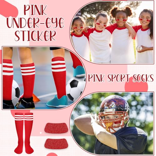 Image of Panitay 2 /12 /16 /24 Pairs Softball Soccer Socks Glitter Eye Black Stickers Team Spirit Accessories for Youth Women Sport Wear