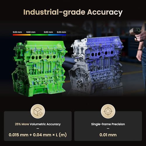 Image of Revopoint MetroY Ultra Laser 3D Scanner for 3D Printing Handheld, 0.01mm Precision, 34+15+1 Blue Laser, Up to 90 FPS Speed, Anti-Shaking, Wireless Outdoor Scanning, Standard Edition