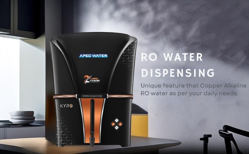 Image of Apec Water Copper+Alkaline RO Water Purifier with 10 Stage Purification Filtration, UV, UF, TDS Adjuster and 12 Liter Large Storage Tank, Suitable for all type of water supply