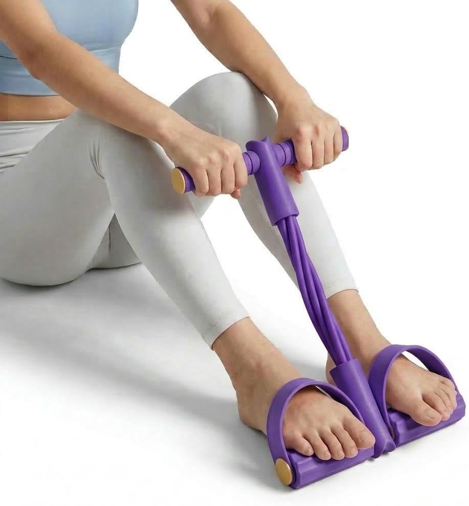 2-in-1 Multifunction Pedal Resistance Bands with Handles, 6-Tube Upgrade Foot Puller & Figure 8 Band Set, Arm Resistance Bands, At Home Exercise Equipment for Leg Exercise, Pilates and Body Stretching