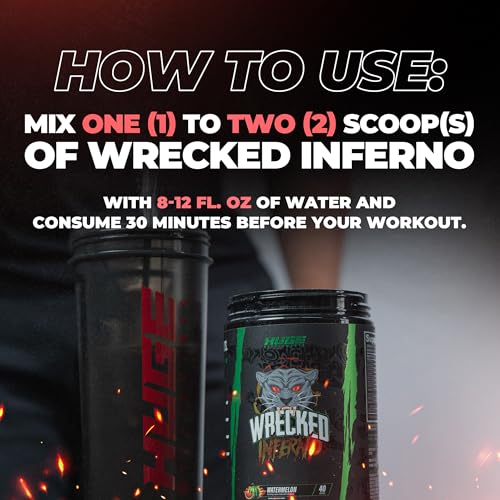 Image of Wrecked Inferno - Thermogenic Pre Workout For Men & Women, Increase Energy, Boost Thermogenesis & Metabolism, Enhance Exercise Performance - Contains L-Citrulline, L-Carnitine, Beta-Alanine & More