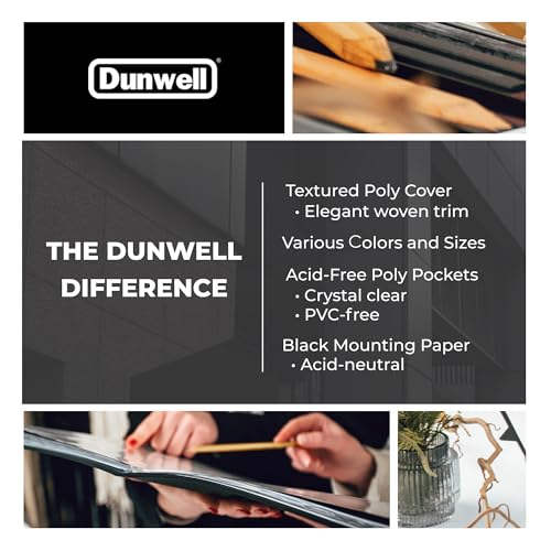 Dunwell Art Portfolio 28 x 43 cm (schwarz 1 Pack) große Mappe für Kunstwerke Kunstmappe hat 24 Taschen Display 48 Seiten KunstwerkAufbewahrung PortfolioPräsentationsbuch mit transparenten Hüllen